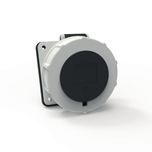 Pin & Sleeve Receptacle, 100 A, 600V AC, 3 Pole, Screw Terminals Wire Connection Type Black
